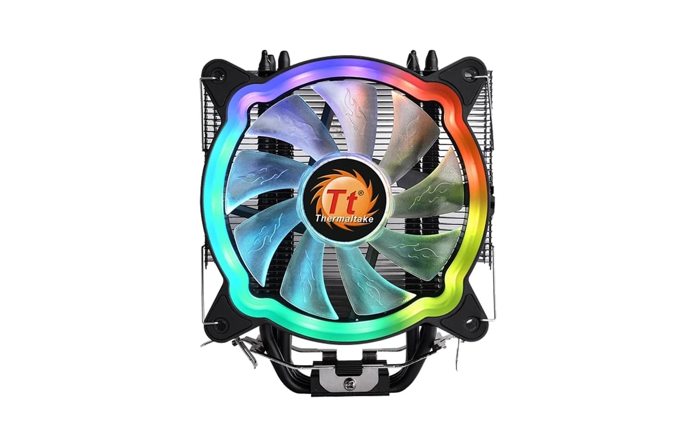 Thermaltake UX200 ARGB CPU Cooler | 120mm PWM Fan | 15 Addressable RGB LEDs | 4 Copper Heatpipes | 300–1500 RPM Fan Speed | 130W Cooling Capacity | 5V ARGB Motherboard Sync