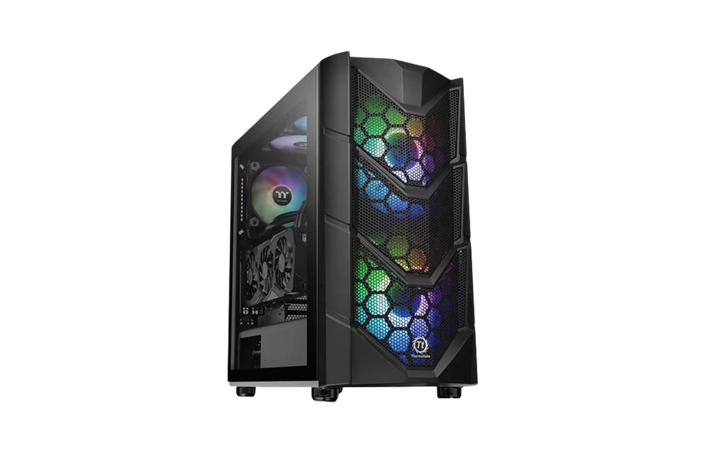 Thermaltake Commander C36 TG ARGB Mid-Tower PC Case | Tempered Glass Panel | Dual 200mm ARGB Fans | ATX/Micro-ATX/Mini-ITX Support | High-Airflow Design | 360mm Radiator Support