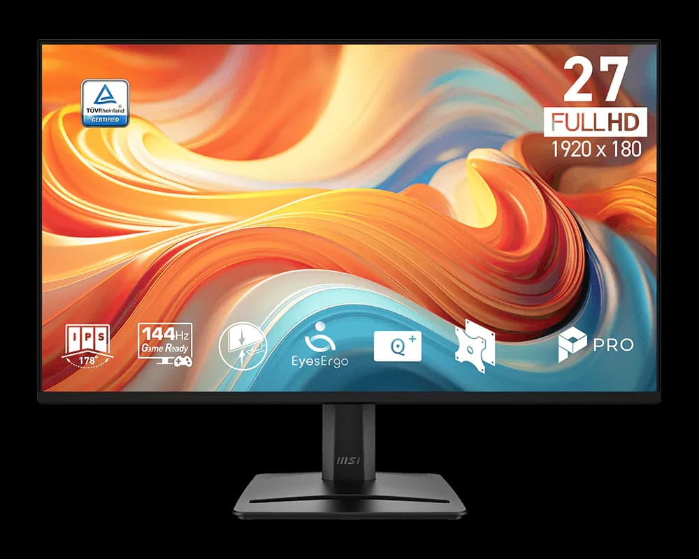 MSI PRO MP275 E14L | 27-inch FHD IPS Monitor | 1920 × 1080 Resolution | 144Hz Refresh Rate | 1ms Response Time | Adaptive-Sync | HDMI & DisplayPort | Eye-Friendly Design