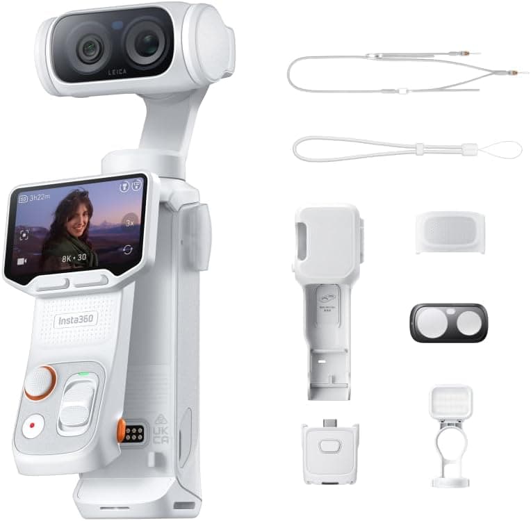 Insta360 Luna Ultra Fill Light Bundle | 8K Gimbal Camera | 1-inch Sensor | Leica Summicron Lens | 4K 120fps | 2-inch Detachable OLED Display | 3-Axis Gimbal Stabilization | Fill Light Bundle
