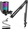 FIFINE AmpliGame A6T | USB Condenser Gaming Microphone | Cardioid Polar Pattern | RGB Lighting | Plug & Play | Boom Arm Stand | Pop Filter | Shock Mount | Mute Button | Gain Knob