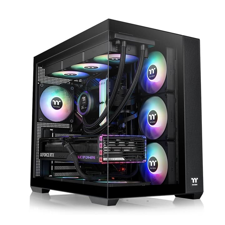 Thermaltake View 380 TG ARGB Mid-Tower PC Case | Dual Tempered Glass Panels | 4× ARGB Fans | ATX/Micro-ATX/Mini-ITX Support | Dual-Chamber Design | 360mm Radiator Support