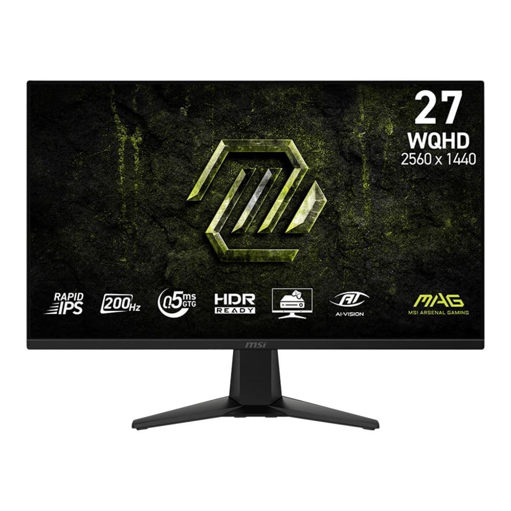 MSI MAG 275QF E20 27" Gaming Monitor | 2560×1440 Rapid IPS Panel | 200Hz Refresh Rate | AMD FreeSync Premium | Tilt Adjustable | 1 Year Warranty