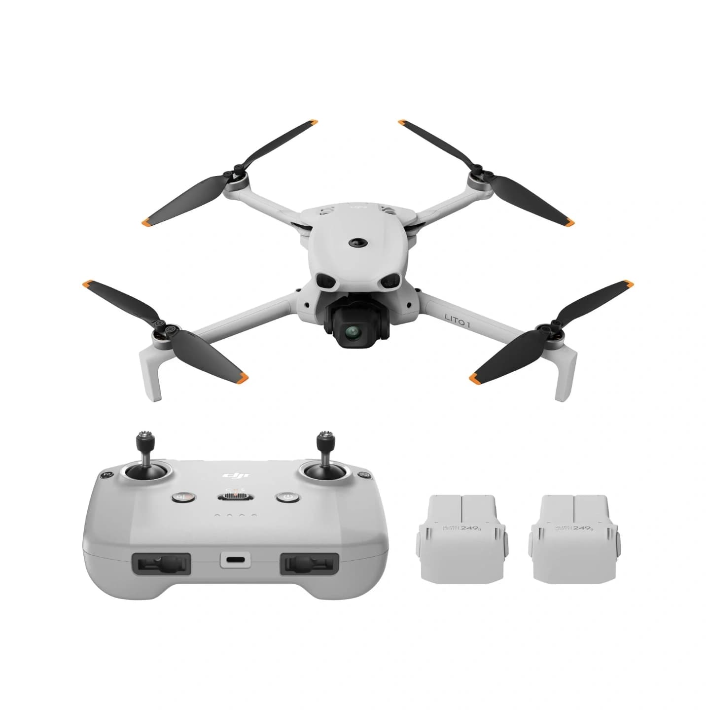 DJI Lito 1 Fly More Combo with RC-N3 | Ultra-Light Foldable Drone | 48MP 1/2" CMOS f/1.8 | 4K/60fps HDR + 4K/100fps Slow-Motion | ActiveTrack 6.0 | 36-Min Flight Time | 3 Batteries + Charging Hub + Shoulder Bag | 2.7K Vertical Shooting