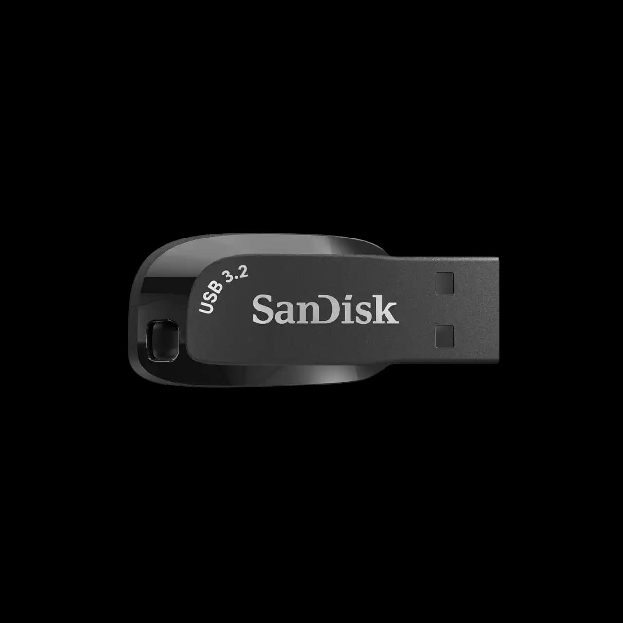 SanDisk Ultra Shift USB 3.2 Gen 1 Flash Drive | 32GB/64GB/128GB | Up to 100MB/s Read | Capless Design with Lanyard Slot | SecureAccess Encryption | Plastic Body