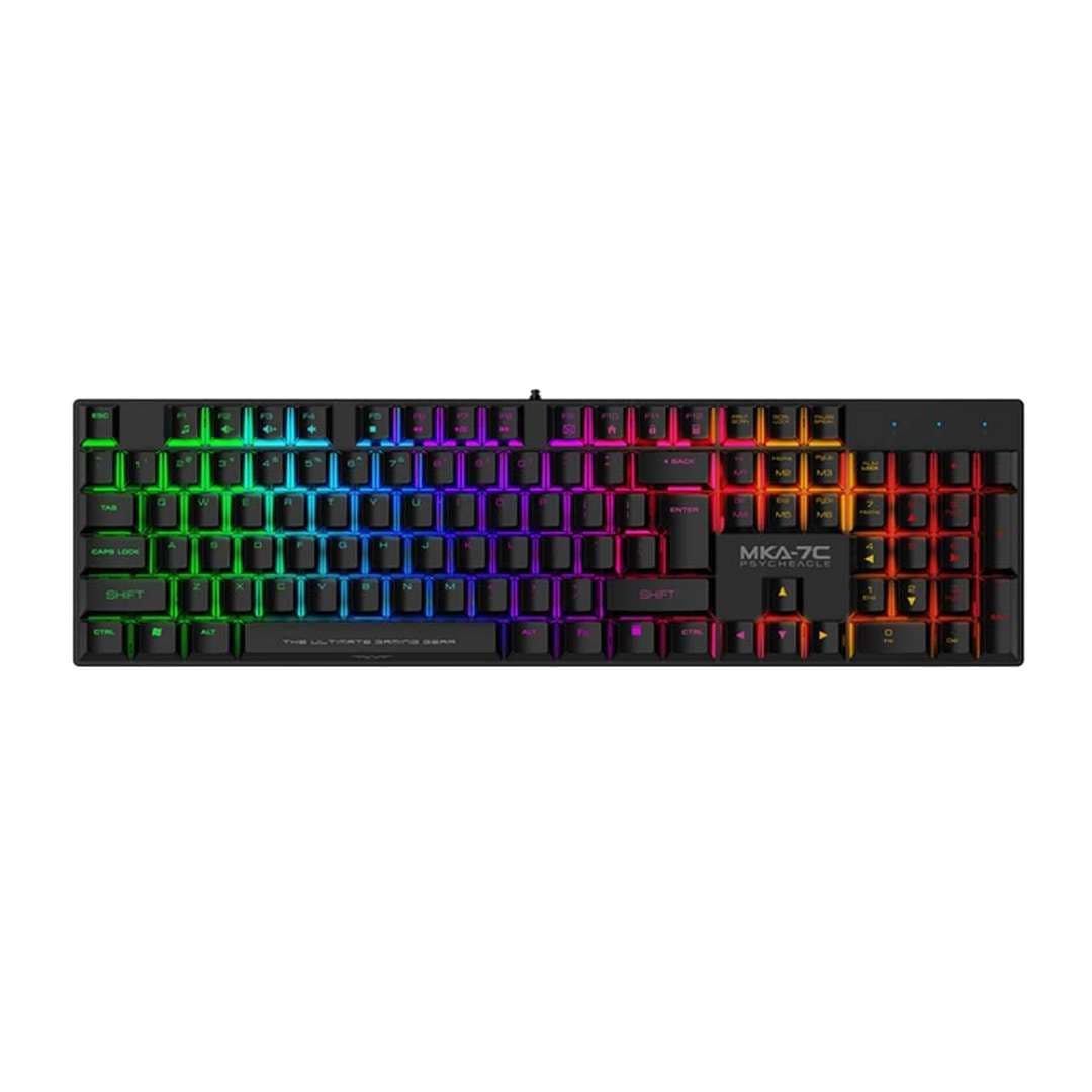 Armaggeddon MKA 7C Mechanical Keyboard | 25 Anti-Ghosting Keys | Clicky & Replaceable Switches | RGB Backlighting with 12 Dynamic Effects | Sleek Sporty Design