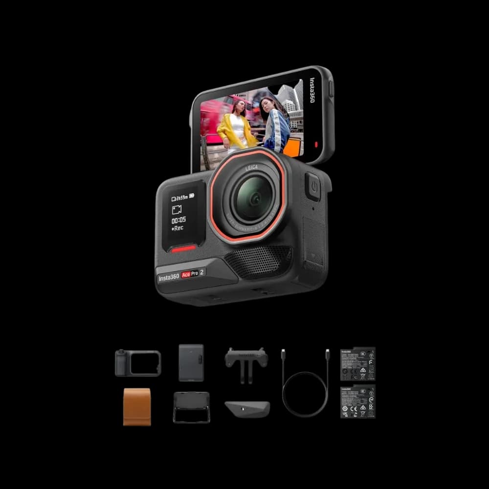 Insta360 Ace Pro 2 Flash Print Bundle | 8K Action Camera | 1/1.3-inch Sensor | Leica Lens | 4K 120fps | 2.5-inch Flip Touchscreen | Active HDR | FlowState Stabilization | Waterproof Design