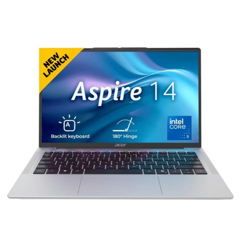 Acer Aspire 14 Laptop | AS14H 53 Intel Core 5 210H | 16GB RAM | 512GB NVMe SSD | Intel Integrated Graphics | 14" FHD Display | Backlit Keyboard | Windows 11 Home