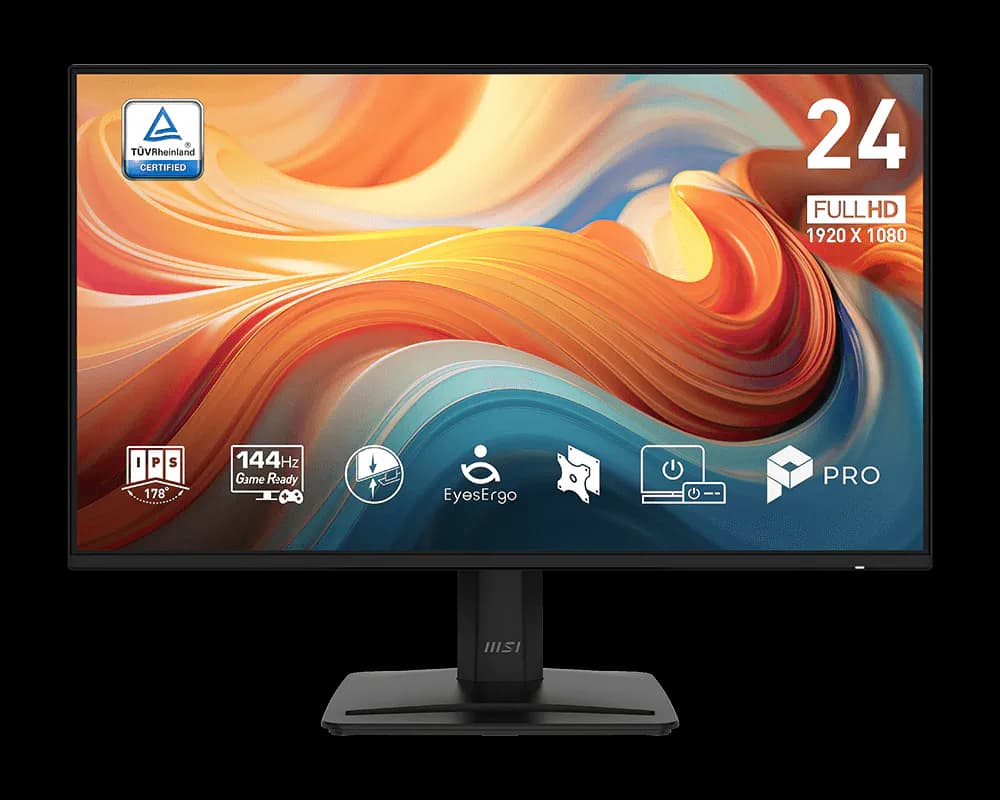 MSI PRO MP243 E14 | 24.3-inch FHD IPS Monitor | 144Hz Refresh Rate | 1ms Response Time | Adaptive-Sync | HDMI & DisplayPort | Eye-Friendly Design | Professional & Home Office Monitor