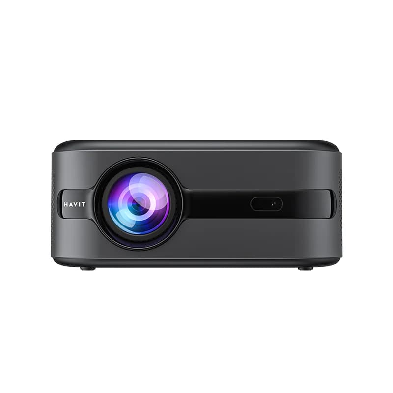 HAVIT PJ219 PRO OBSIDIAN Smart Projector | Native 1920x1080 (Supports 4K) | 14000 Lumens (350 ASI Lumens) Brightness | Android 9.0 OS | 5W Speaker | Auto Keystone & Electric Focus