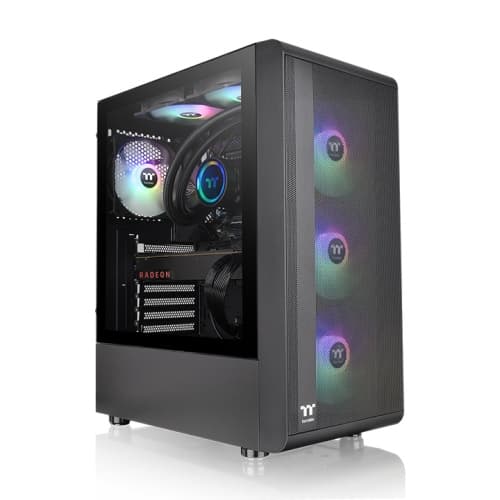 Thermaltake S200 TG ARGB Mid-Tower Gaming PC Case | Tempered Glass Side Panel | ARGB Cooling Fans | ATX/Micro-ATX/Mini-ITX Motherboard Support | Spacious Interior | High-Airflow Gaming Design