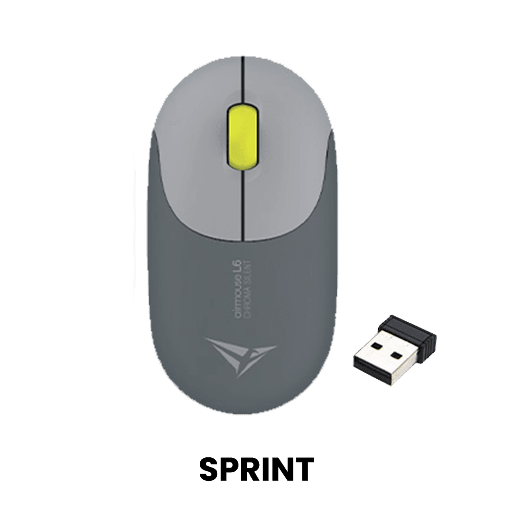 Alcatroz Airmouse L6 Wireless Rechargeable Mouse | 2.4GHz Wireless Connectivity | Silent Click Switches | Adjustable 1600 CPI Optical Sensor | Built-in 480mAh Rechargeable Battery | USB-C Charging | Up to 10m Wireless Range