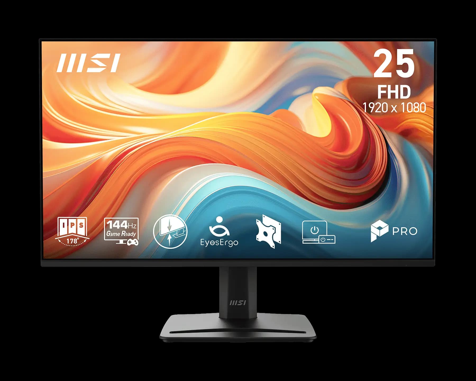 MSI PRO MP251 E14A | 24.5-inch FHD IPS Monitor | 144Hz Refresh Rate | 1ms Response Time | Adaptive-Sync | HDMI & DisplayPort | Eye-Friendly Design | Professional & Home Office Monitor