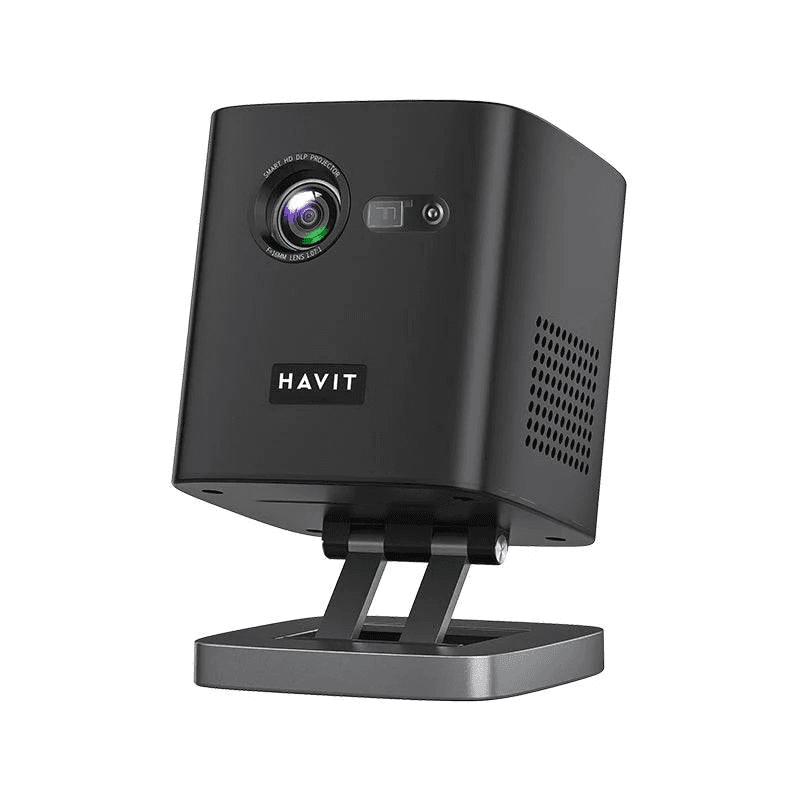 HAVIT PJ218 Pro Smart Projector | 960x540 Native (Supports 1080P/4K) | 180 ANSI Lumens Brightness | HDMI, USB & Type-C Ports | Dual 5W Speakers | 10W Power Consumption | 8000mAh Battery