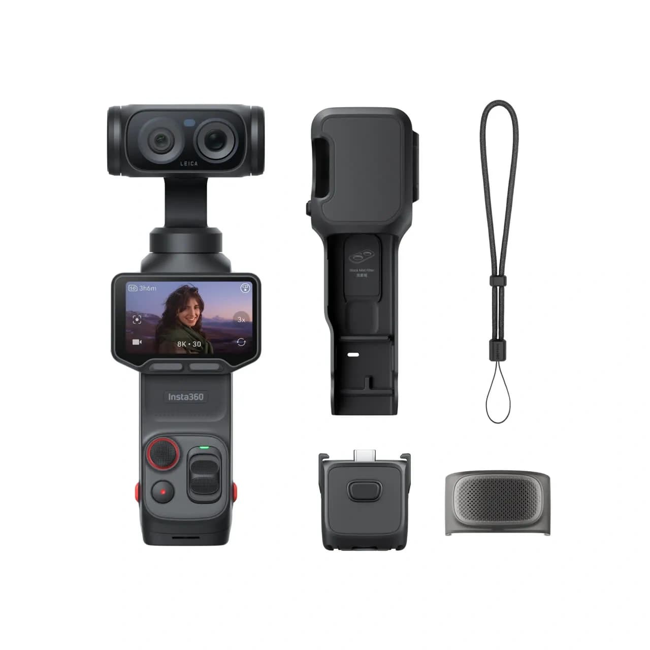 Insta360 Luna Ultra Standard Bundle | 8K Leica Dual-Lens Gimbal Camera | 1-inch 8K Sensor | 1/1.3-inch Telephoto Sensor | Triple AI Chip | 3-Axis Gimbal Stabilization | 2-inch OLED Touchscreen | 240-Minute Runtime | 47GB Internal Storage