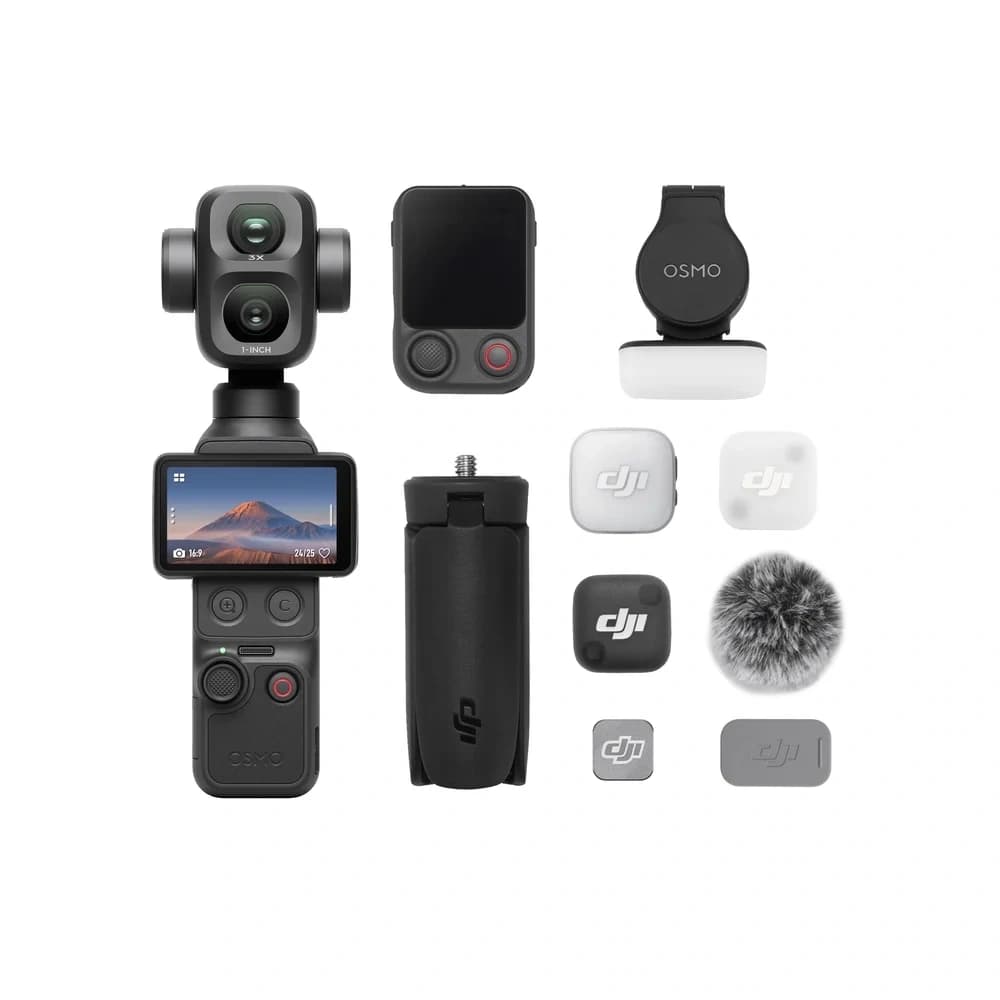 DJI Osmo Pocket 4P Vlog Combo | 4K Gimbal Camera | 3-Axis Mechanical Stabilization | AI Subject Tracking | Compact Design | Advanced Audio | Vlogging & Content Creation