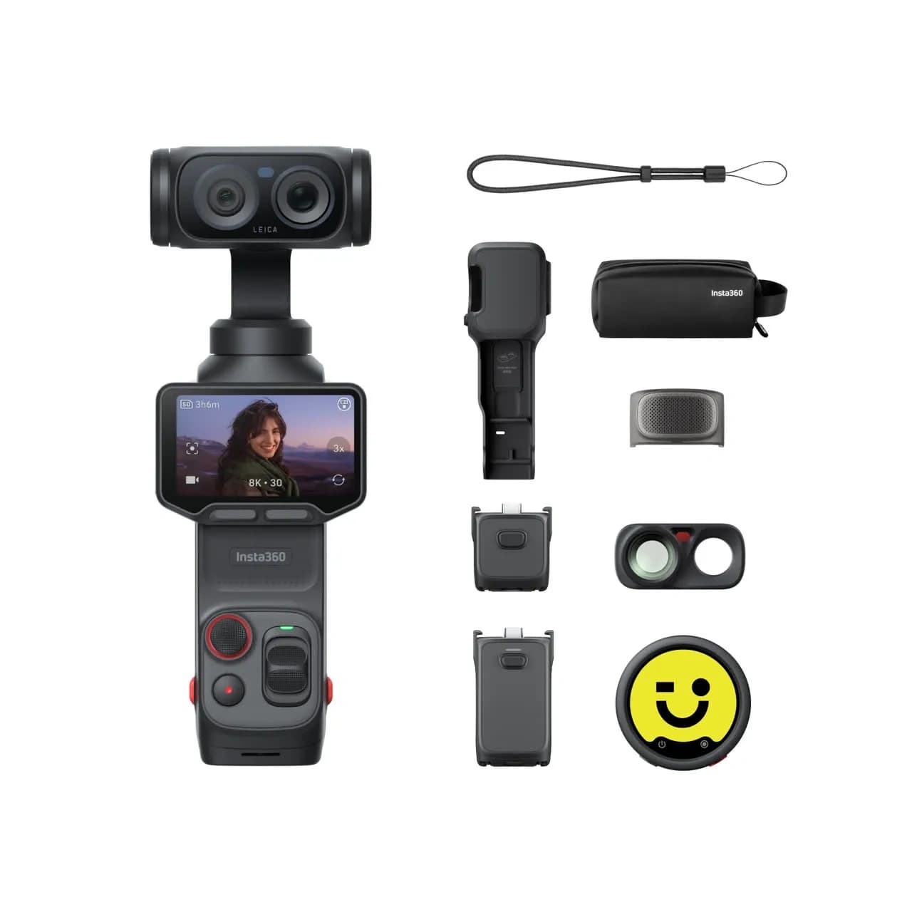 Insta360 Luna Ultra Creator Bundle | 8K Leica Dual-Lens Gimbal Camera | 1-inch 8K Sensor | 4K 120fps Video | Triple AI Chip | 3-Axis Gimbal Stabilization | Mic Pro Transmitter | Battery Handle
