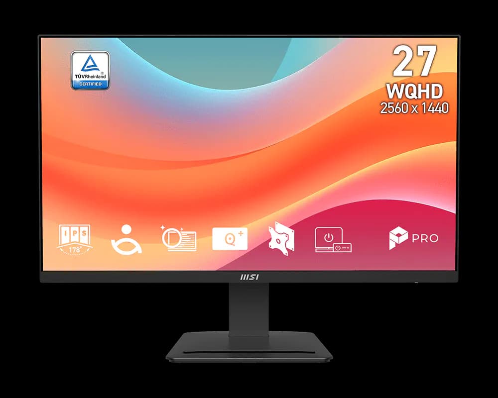 MSI PRO MP273Q E7 | 27-inch QHD IPS Monitor | 2560 × 1440 Resolution | 75Hz Refresh Rate | 1ms Response Time | Adaptive-Sync | HDMI & DisplayPort | Eye-Friendly Design | Professional & Home Office Monitor
