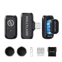 Hollyland LARK A1 Mini Duo 2-Person with USB-C Connector | Intelligent Noise Cancellation | Magnetic Transmitters | USB‑C Plug & Play | 9-Hour Battery Life
