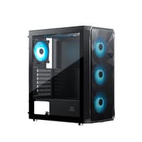 Ant Esports ICE-112 Mid-Tower Gaming Cabinet – Black | Supports ATX, Micro-ATX, ITX | Pre-Installed 3×120mm Front Fans & 1×120mm Rear Fan | Optimized Airflow Design