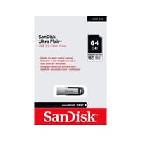 SanDisk Ultra Flair USB 3.0 Flash Drive | 32GB/64GB | Up to 150MB/s Read | Durable Metal Casing | Capless Design | SanDisk SecureAccess Encryption