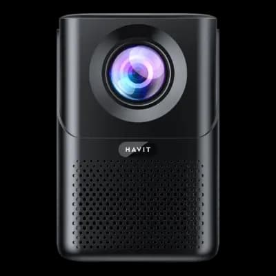 HAVIT PJ216 Pro Obsidian Smart Projector | 1080P Full HD | 4K Supported | 10000 Lumens | Built-In Speaker | Home Theater & Outdoor Use