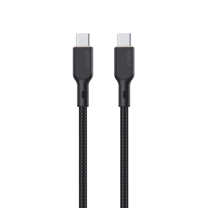 AUKEY CB-SCC102 | Silicon USB-C to USB-C Cable | 5A Fast Charging | 480Mbps Data Transfer | 16-inch MacBook Pro Compatible | 10000-Bend Lifespan | Flexible & Durable Design