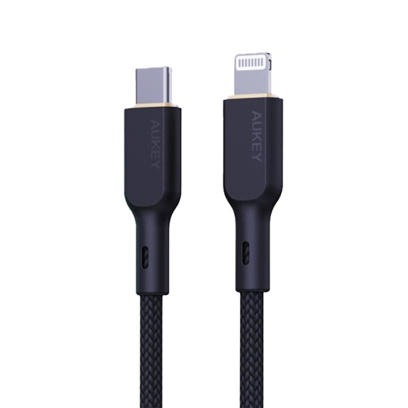 Aukey CB-NCL1 | 1m Nylon Braided USB-C to Lightning Cable | Fast Charging & Data Sync | Durable Tangle-Free Design | iPhone & iPad Compatible | MFi Certified (Assumed)