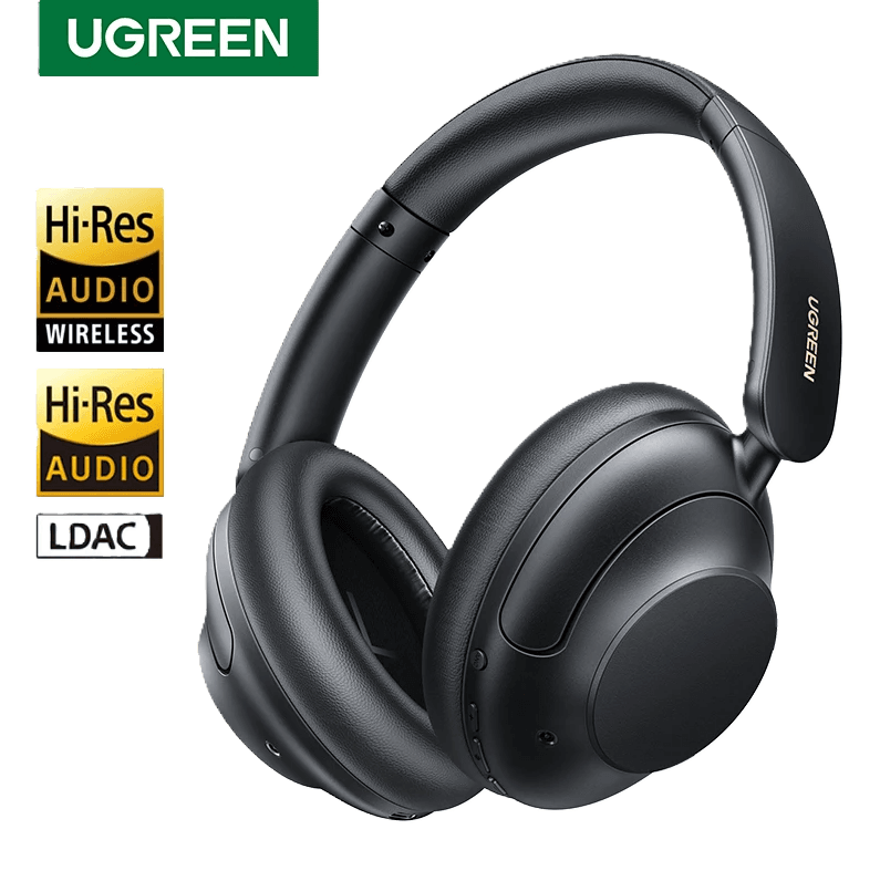 UGREEN Hitune Max 5 Noise Cancelling Headphones | Wireless Bluetooth 5.0 | 90H Playtime | Fast Charging | Hi-Res Stereo Sound | Deep Bass | Foldable & Lightweight | Built-in Mic | Black | White
