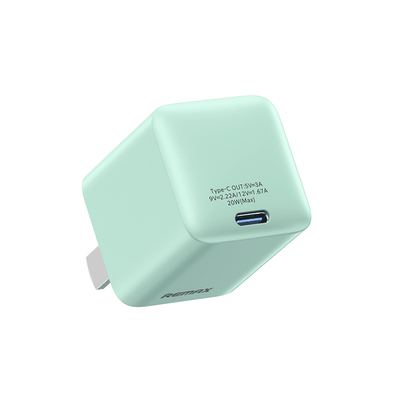 Remax RP-U135 Lolliete 20W GaN Fast Charger | Type C Output | Compact & Portable Design | Hardcore 20W Fast Charging | Black Technology Gallium Nitride (GaN) Chip