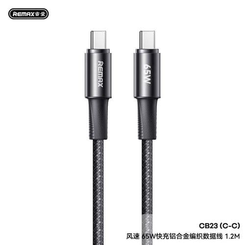 REMAX Fonsu Series | USB-C to Type-C Braided Cable | 65W Fast Charging & Data Transfer | 1.2M Length | Aluminum Alloy Connectors