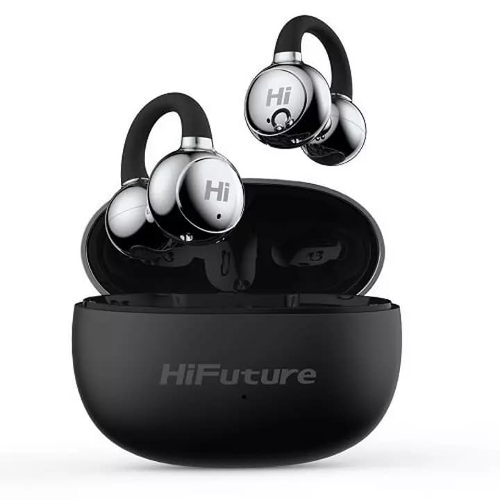 HiFuture FlexClip Premium | Open-Ear Headphone | Bluetooth 5.4 | 4-Mic ENC Calling | 30H Playtime | IPX5 Waterproof | 12mm Driver Bass Boost | Comfort Fit | Wireless Freedom