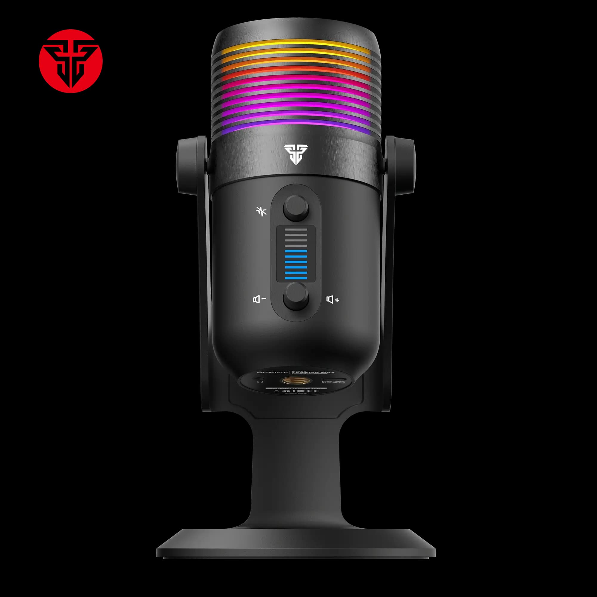 FANTECH MCX03 LEVIOSA MAX USB Condenser Microphone | Cardioid Polar Pattern | 20Hz–20kHz Frequency | 192kHz / 24-bit | -38 + 3 dB Sensitivity | USB-C Interface | RGB Lighting Buttons