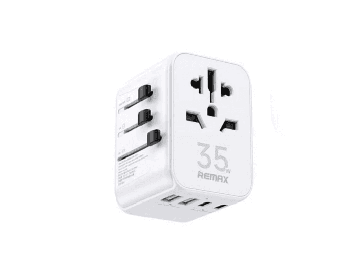 REMAX RP-U11 Astro Series 35W PD+QC Multifunctional Charger | 35W Max Output | Dual USB-A & Triple USB-C Ports | Universal Travel Design | Universal Plug Heads (UK, EU, US, AU)