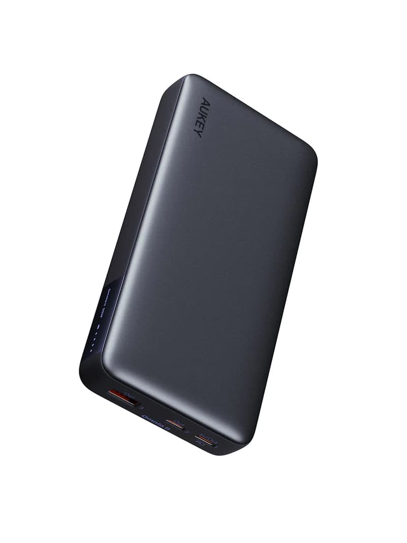 AUKEY PB-Y42 Sprint X 20K 30W Portable Power Bank | 20000mAh Capacity | 30W PD3.0 Fast Charging | USB-A and Dual USB-C Ports | Clear Battery level Display | Wide Device Compatibility