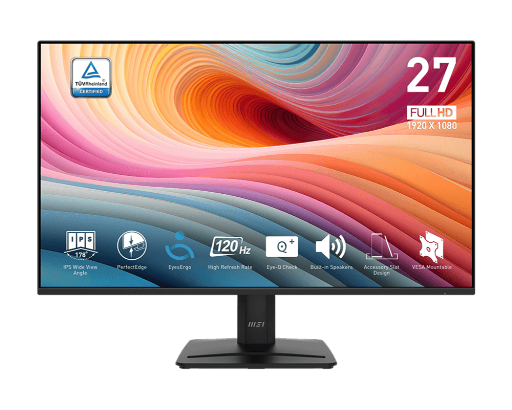 MSI Pro MP275 E2 27" FHD IPS Monitor (1920 x 1080 | 100Hz Refresh Rate | 93% sRGB | HDMI & VGA Ports | Dual 2W Speakers | 16.7M Colors | 1-Year Warranty)