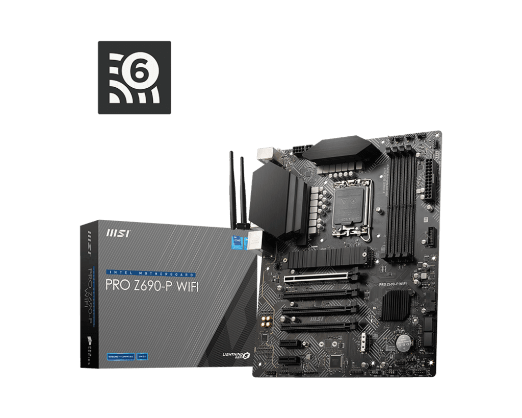 MSI PRO Z690-P DDR4 WIFI Motherboard | ATX | Supports Intel 12th Gen Core Processors | LGA 1700 Socket | DDR4-5000MHz (OC) | PCIe 5.0 x16 | 2x M.2 Gen4 x4 | 4K/30Hz HDMI | 2.5G LAN | Black