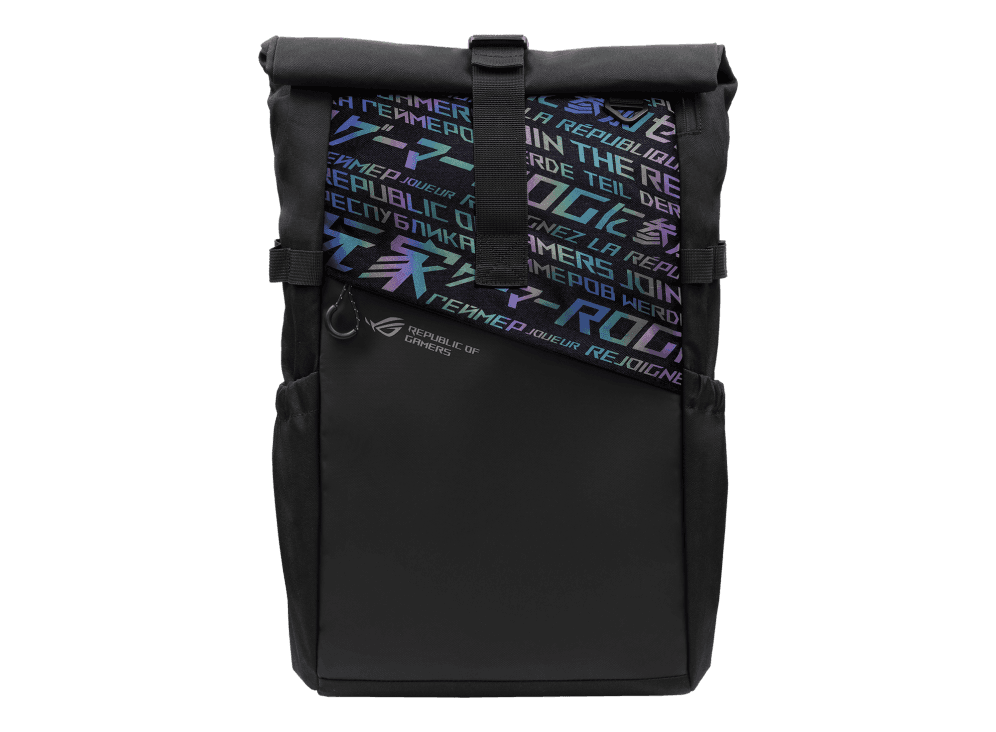 ROG BP4701 Gaming Backpack | Fits Up to 17 & 18-inch Laptops | Organized Gear Storage | Holographic Cyber-Text Design with High-Visibility Reflective Logo