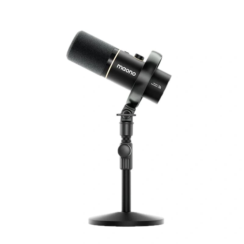 MAONO PD200W Wireless Dynamic Microphone | Dynamic Capsule | Cardioid Polar Pattern | Bidirectional Wireless Transmission (Up to 60 m Range) | Mic Gain & Headphone Volume Controls | One-Touch Mute | Programmable RGB Lights