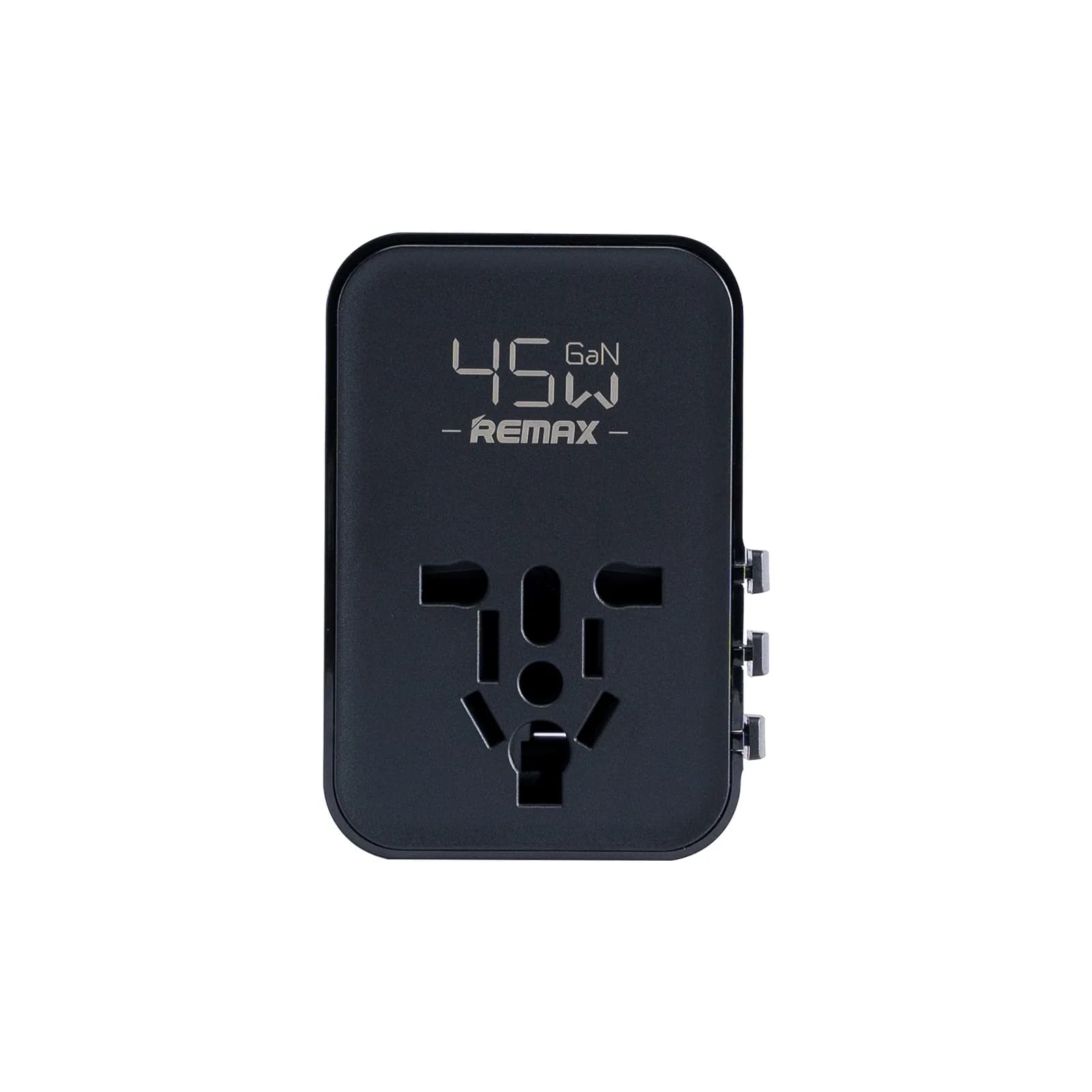 Remax CM06 Explorer 45W GaN Travel Charger | 3x USB-C, 1x USB-A & 1x AC Outlet Ports | 45W Max Power | GaN Technology | Wide Compatibility | Metal Accent Finish
