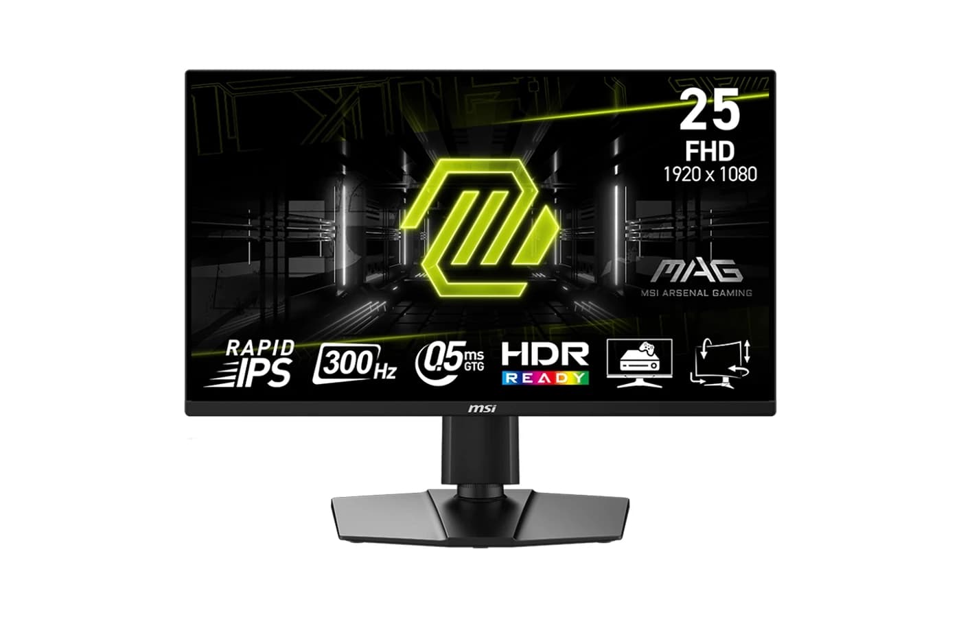 MSI MAG 255PXF 25-Inch FHD IPS 300Hz Gaming Monitor | 120% sRGB Color | HDR Ready | AMD FreeSync Premium | 10-Bit Panel | HDMI 2.0b & DP 1.2a | Tilt, Swivel & Height Adjustable Stand