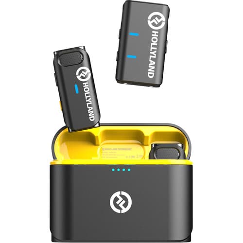 Hollyland Lark M1 Duo | 2.4GHz Wireless Microphone System | Up to 200m Range | 1400mAh Rechargeable Battery | 8-Hour Runtime per Transmitter