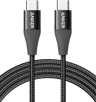 Anker Powerline+ II USB-C Cable | USB-C to USB-C | 6ft | 60W Fast Charging | Compatible with MacBook Air | iPad Pro | Galaxy | Pixel & More (Black)