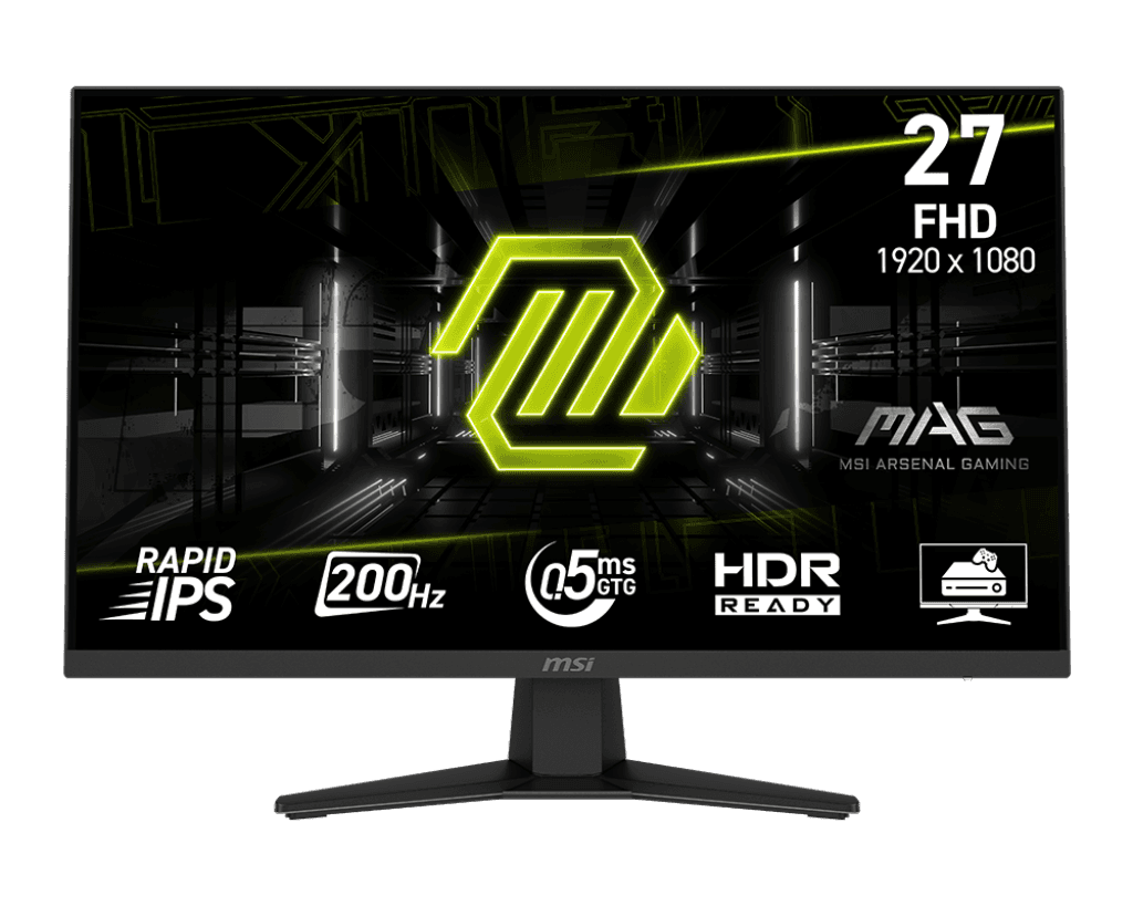 MSI MAG 274F 27" Rapid IPS Gaming Monitor (Full HD 1920 x 1080 | 200Hz Refresh Rate | 101% sRGB | HDMI, DisplayPort, Headphone-Out | 1.07 Billion Colors | 1-Year Warranty)