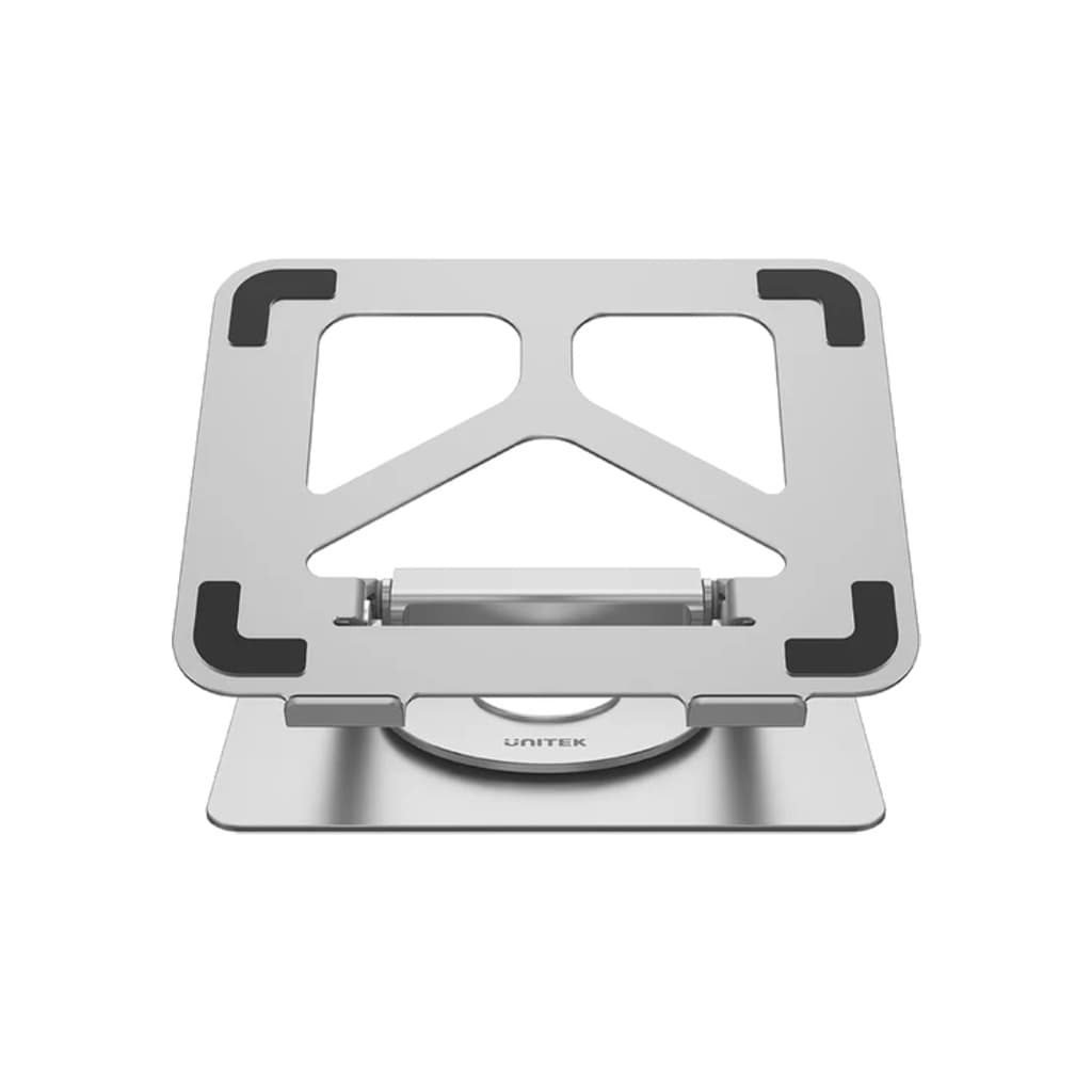 UNITEK D1109A 360° Rotating Aluminum Laptop Stand with Built-In USB-C Hub | 360° Swivel Base, USB-A & USB-C Ports, HDMI, SD Card Reader | Ergonomic Height-Adjustable Stand for Laptops up to 17"