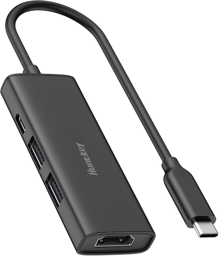 Huntkey 8-in-1 USB-C Multifunction Docking Station | Versatile Connectivity Hub | 4K HDMI, USB 3.0, USB-C PD, SD/TF Card Reader | Sleek & Portable Design for Laptops and Tablets
