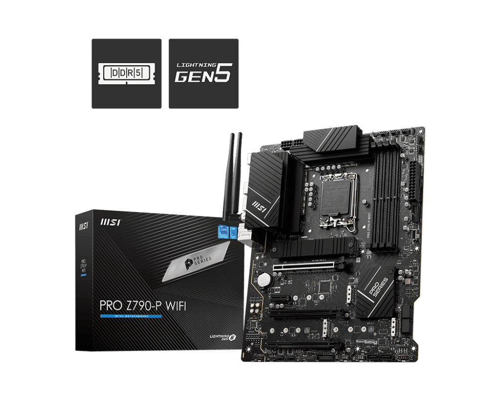 MSI PRO Z790-P WiFi Motherboard | ATX | Intel 12th–14th Gen Support | LGA 1700 | DDR5 | PCIe 5.0 | M.2 | 2.5G LAN | USB 3.2 Gen2 | Wi-Fi 6E | Bluetooth 5.3
