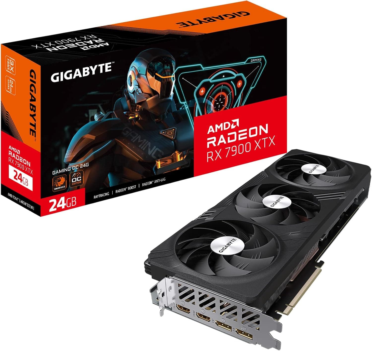 GIGABYTE Radeon RX 7900 XTX Gaming OC – 24GB GDDR6 | 384-bit Memory Interface | WINDFORCE Triple-Fan Cooling | Extreme 4K Gaming & Creative Performance