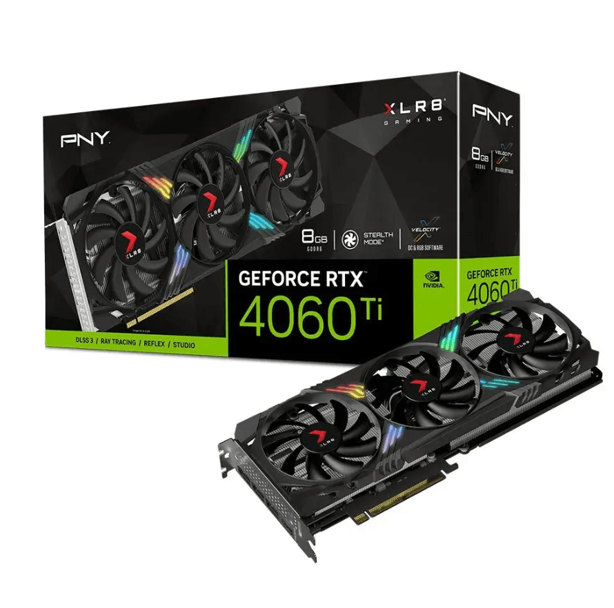 PNY GeForce RTX 4060 Ti XLR8 VERTO EPIC-X RGB 8GB, Triple Fan, DLSS 3 Graphics Card.