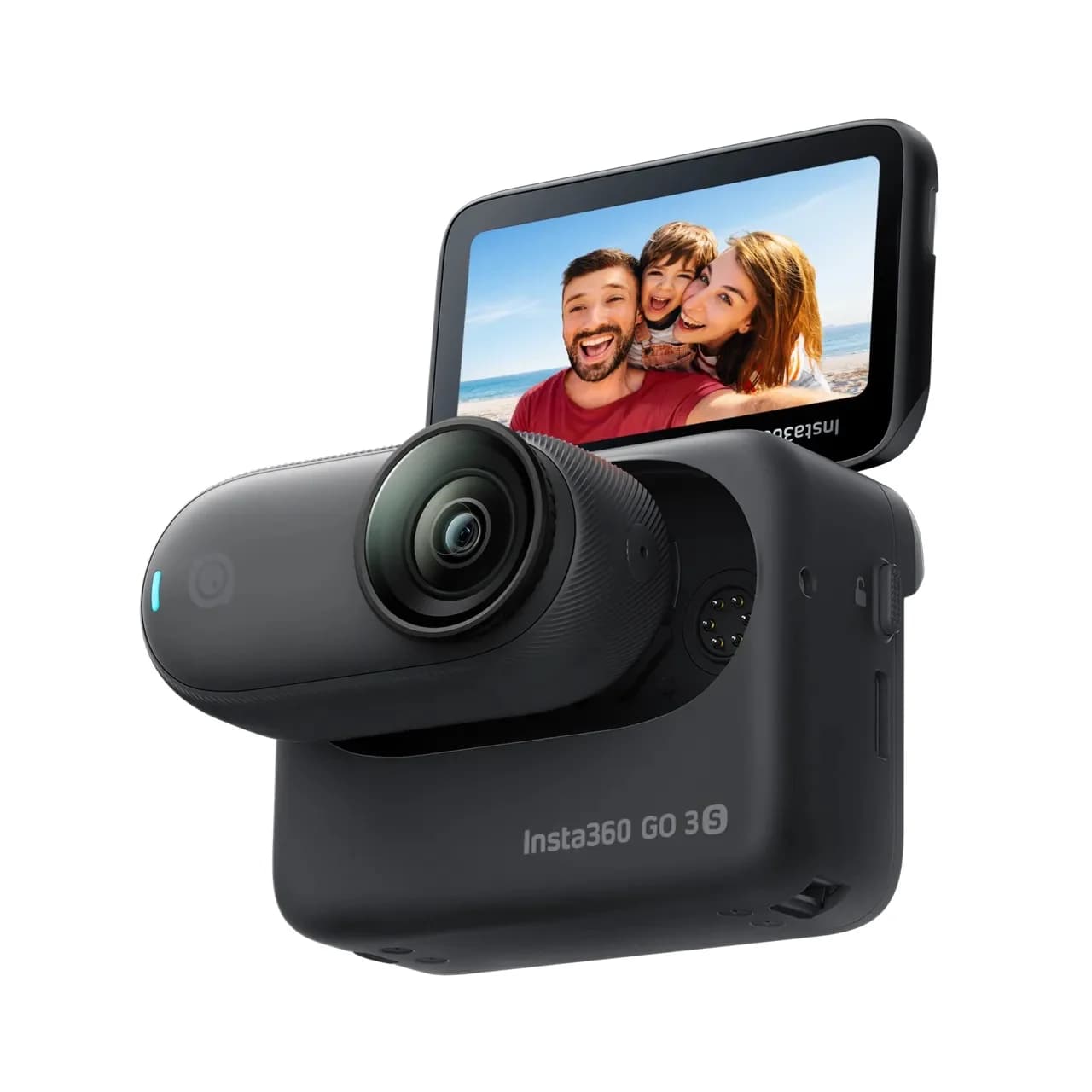 Insta360 Go 3S Standard Edition | 4K 30fps Video & 12MP Photos | 1/2.3" Sensor | 128GB Storage | 2.2" Flip Touchscreen (Action Pod) | IPX4 Waterproof | Voice & Gesture Control